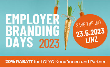 LOLYO MACH MITarbeiter-App beim Employer Branding Day 2023 in Linz - 20% Ticket-Rabatt für LOLYO Kunden und Partner