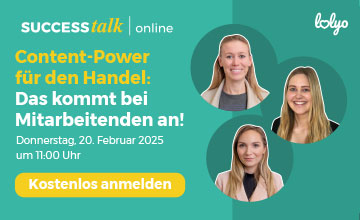 Content-Power fuer den Handel: Das kommt bei Mitarbeitenden an - Best Practice - Webinar mit Sandra Filler, Bianca Hoefferning und Claudia Nitsch, SOCHOR Unternehmensgruppe - kostenlos am 20.Februar um 11 Uhr