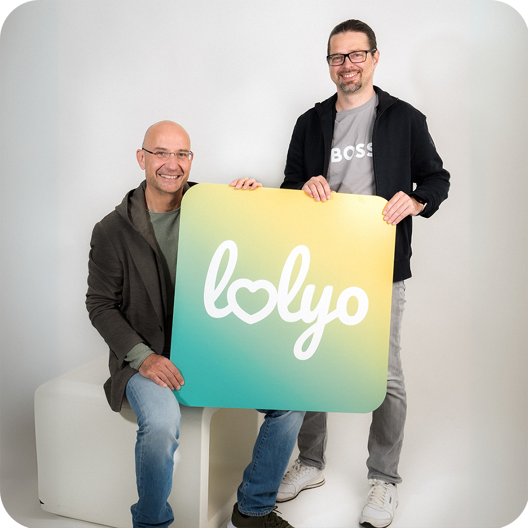 LOLYO Mitarbeiter-App Geschaeftsfuehrung - CEO Thomas Moerth, CTO Martin Guess, LOLYO App-Icon