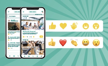 LOLYO Mitarbeiter-App Social Reactions - New Icon Sets - Konfigurierbar - App -Screen
